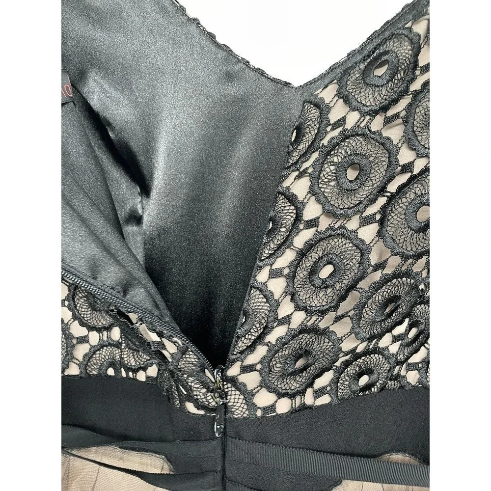 NHA KHANH $640 Black Nude Tulle Kae Princess Party Dress size 16 - Picture 14 of 16